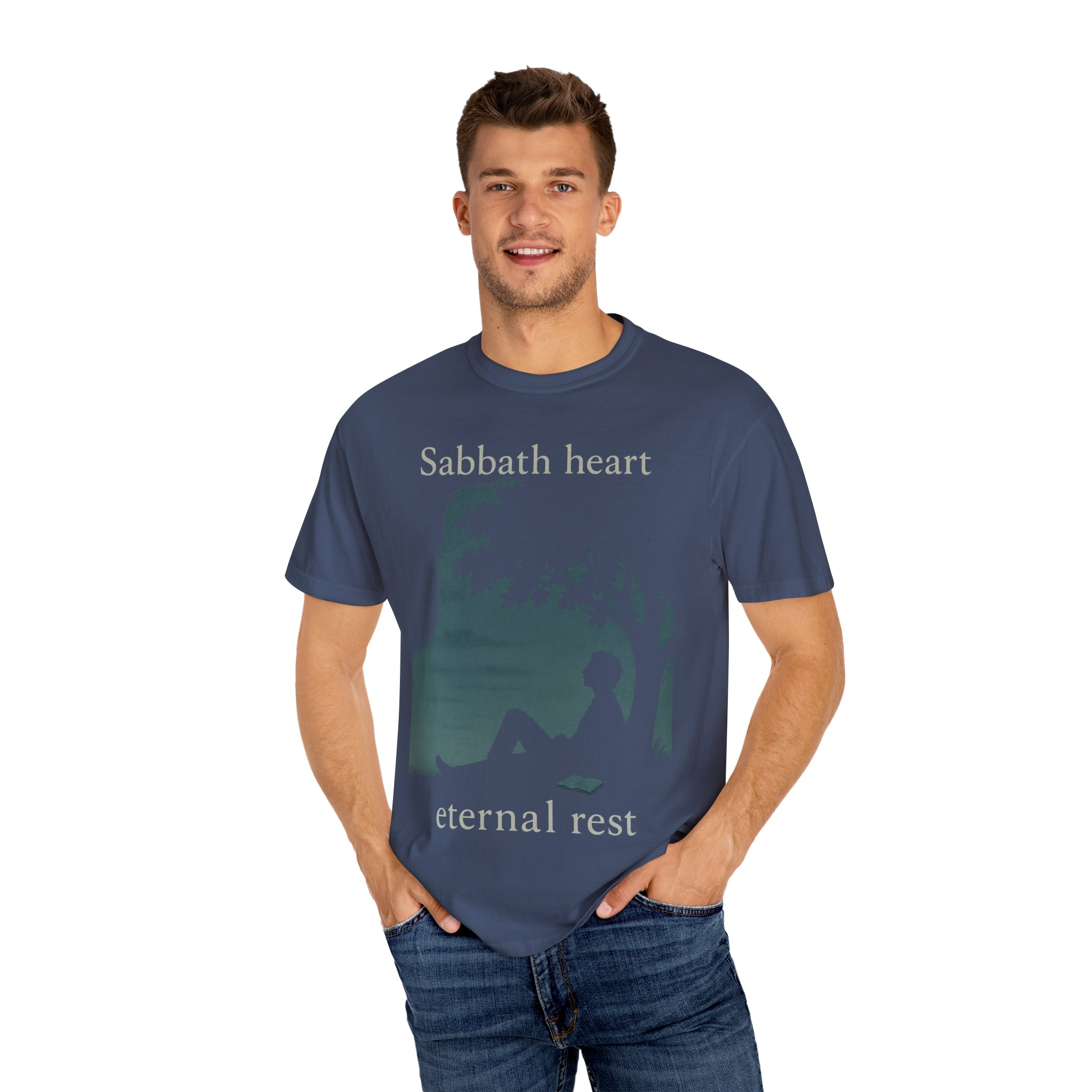 Sabbath Heart, Eternal Rest Peaceful Torah Reflection Sabbath Heart T-Shirt, Unisex, Relaxation Tee, Casual Style Spiritual Celebrations - Image 12