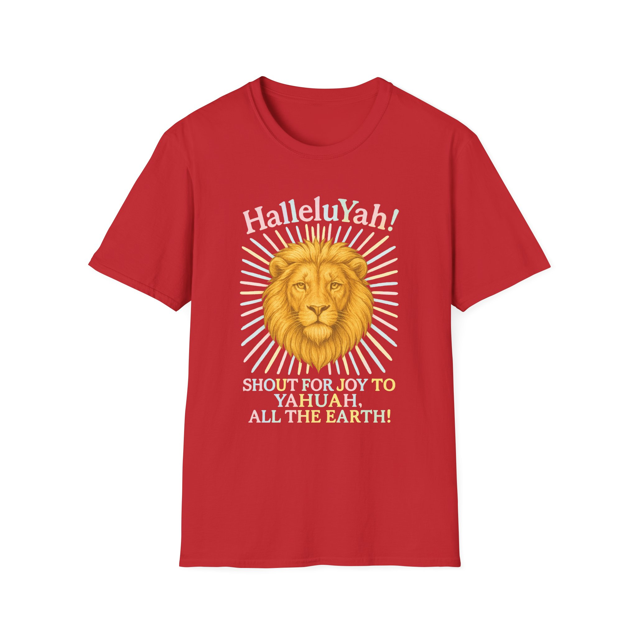 Halleluyah! Lion of Joy Unisex Softstyle T-Shirt, Faith Shirt, Religious Tee, Christian Gift, Spiritual Wear - Image 45