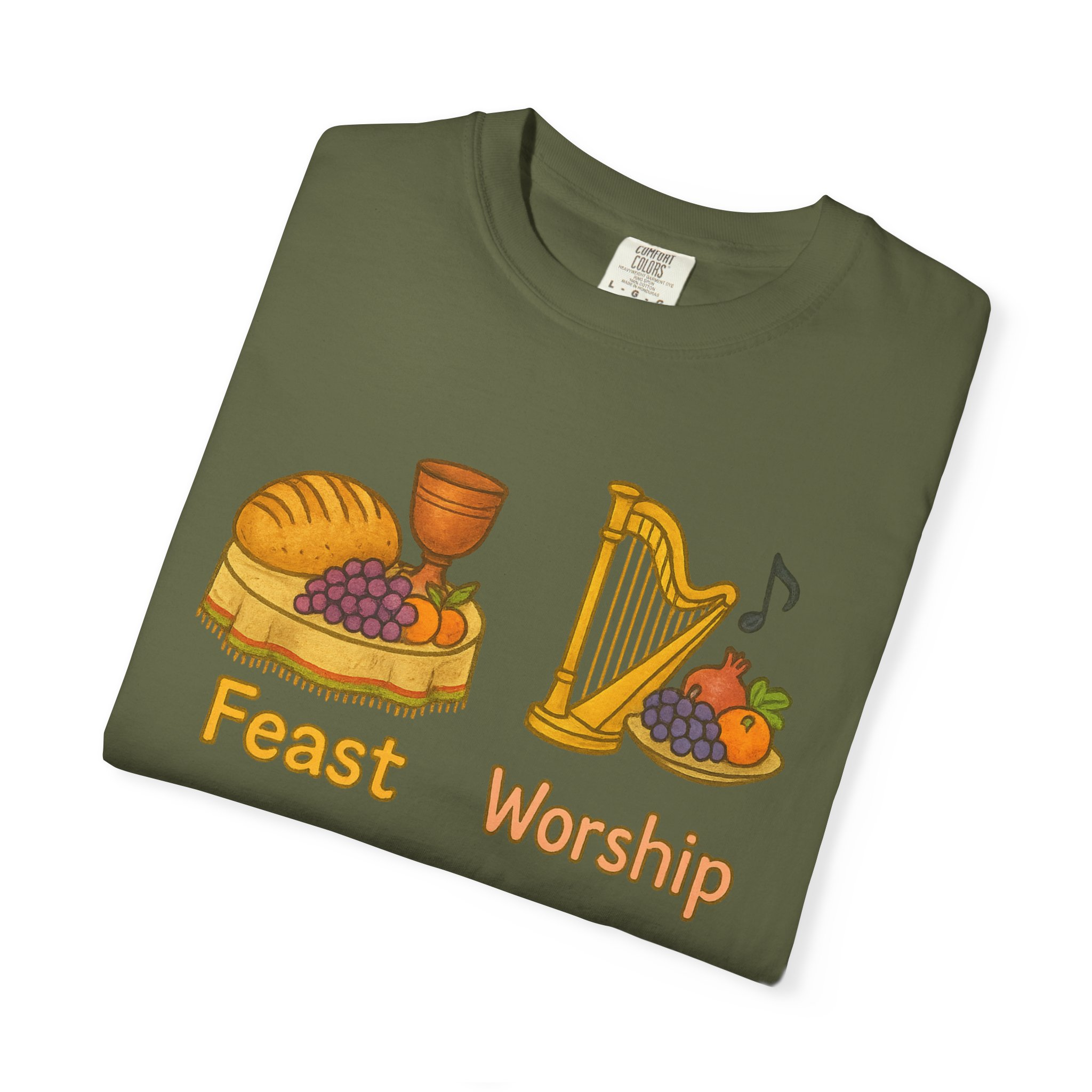 Worshipful T-Shirt, Music Lover Gift, Cup & Harp Tee, Religious Apparel, Christian Shirt - Image 11