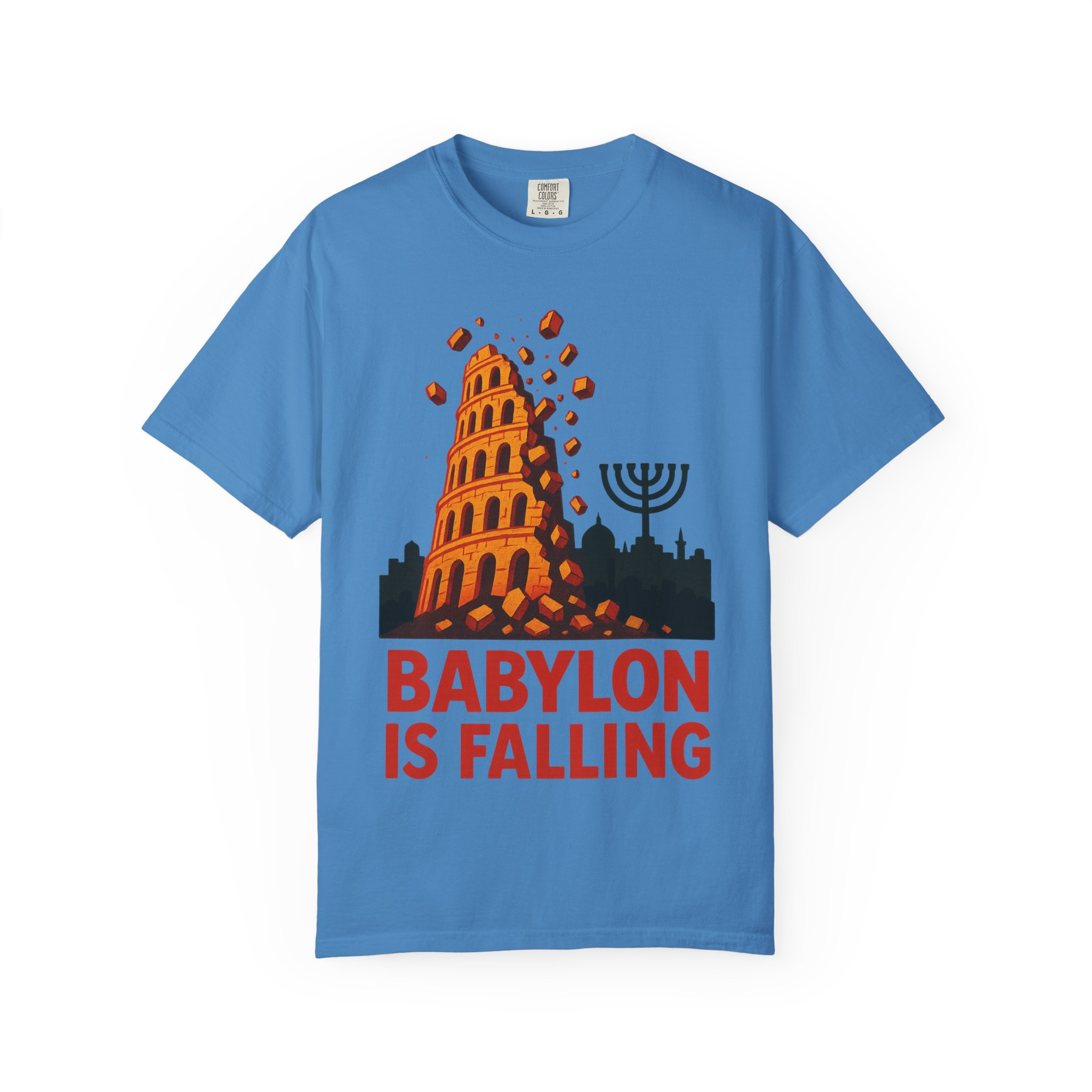 Babylon Is Falling Shirt | Tower of Babel Prophecy Tee | Hebrew Roots Faith T-Shirt | Jerusalem Stands Firm Graphic TopUnisex Garment-Dyed T-shirt - Image 41