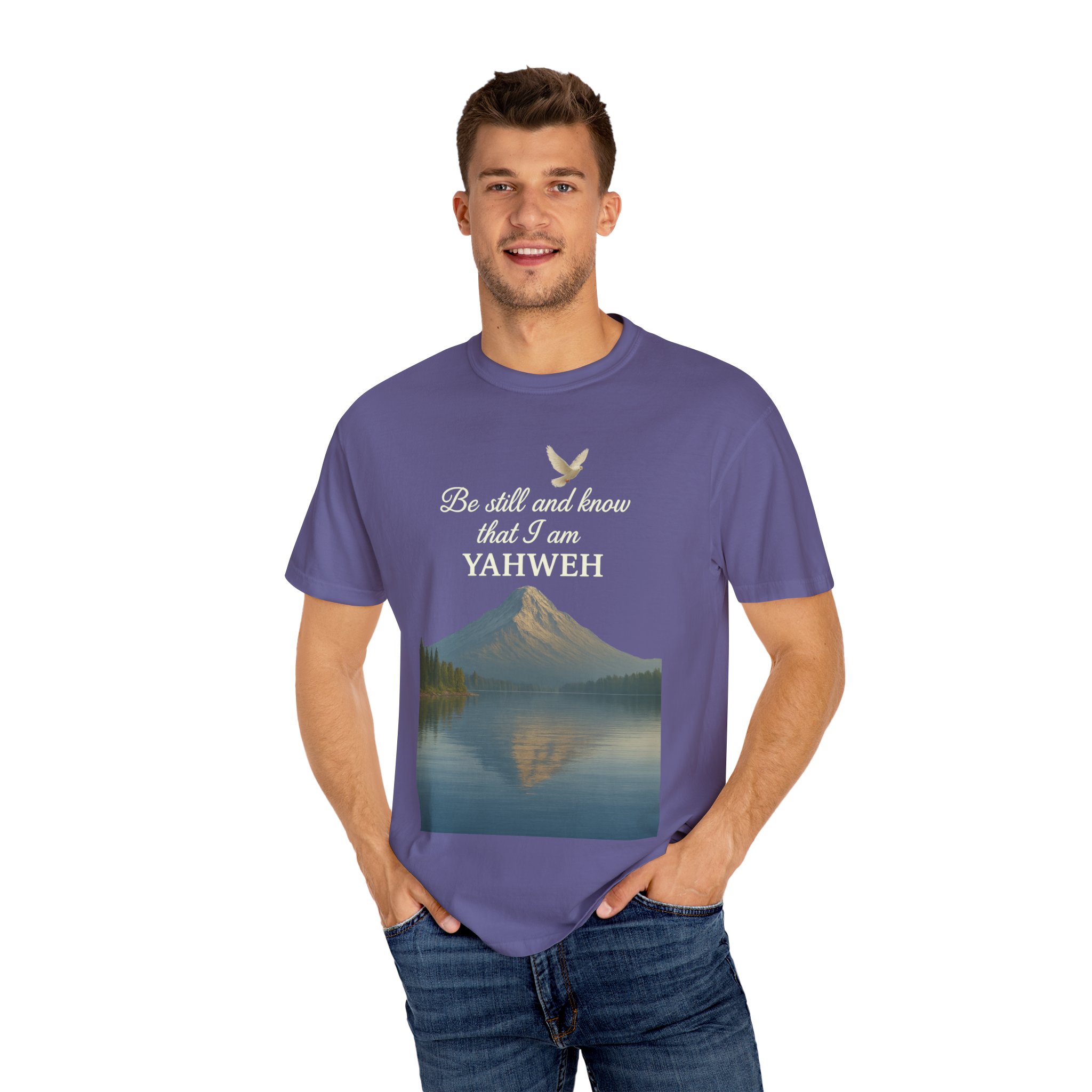 Mountain Serenity T-shirt - Be Still and Know Yahweh - Comfort Fit Tee for Nature Lovers, Faith Apparel, Outdoor Gift, Spiritual Wear - Image 48