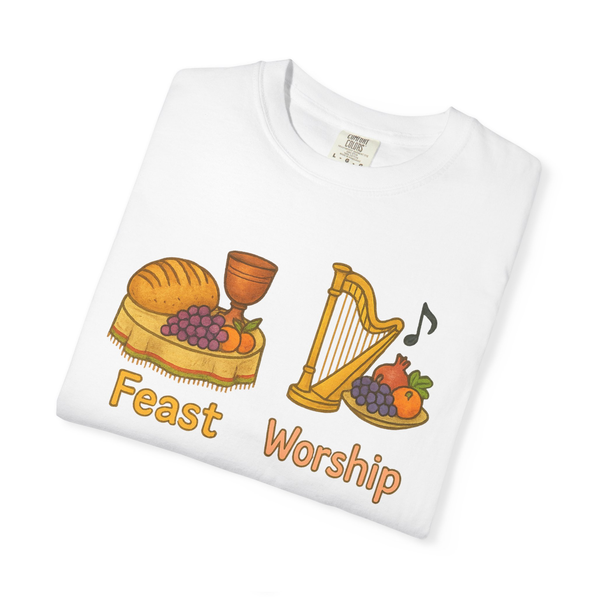 Worshipful T-Shirt, Music Lover Gift, Cup & Harp Tee, Religious Apparel, Christian Shirt - Image 7