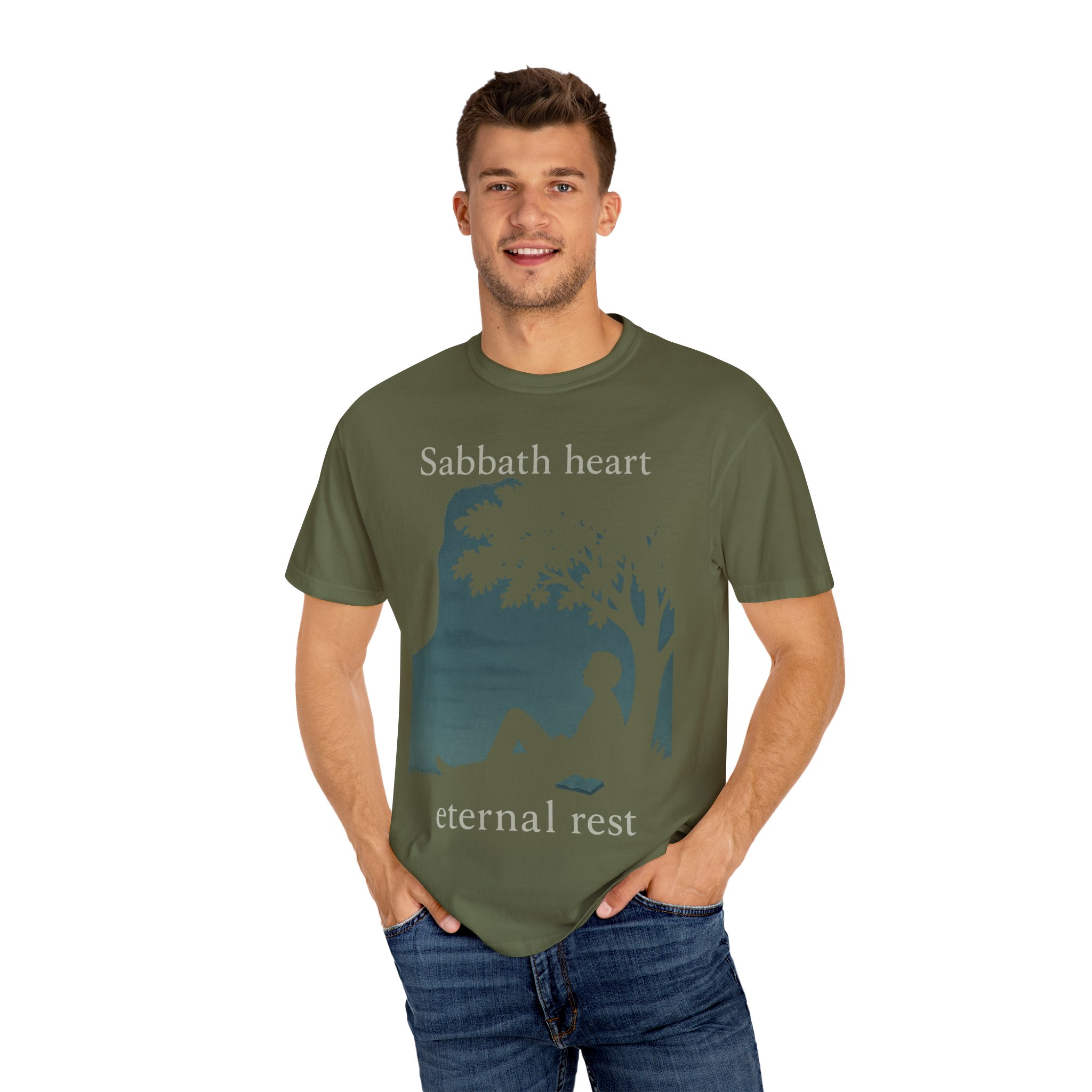 Sabbath Heart, Eternal Rest Peaceful Torah Reflection Sabbath Heart T-Shirt, Unisex, Relaxation Tee, Casual Style Spiritual Celebrations - Image 4
