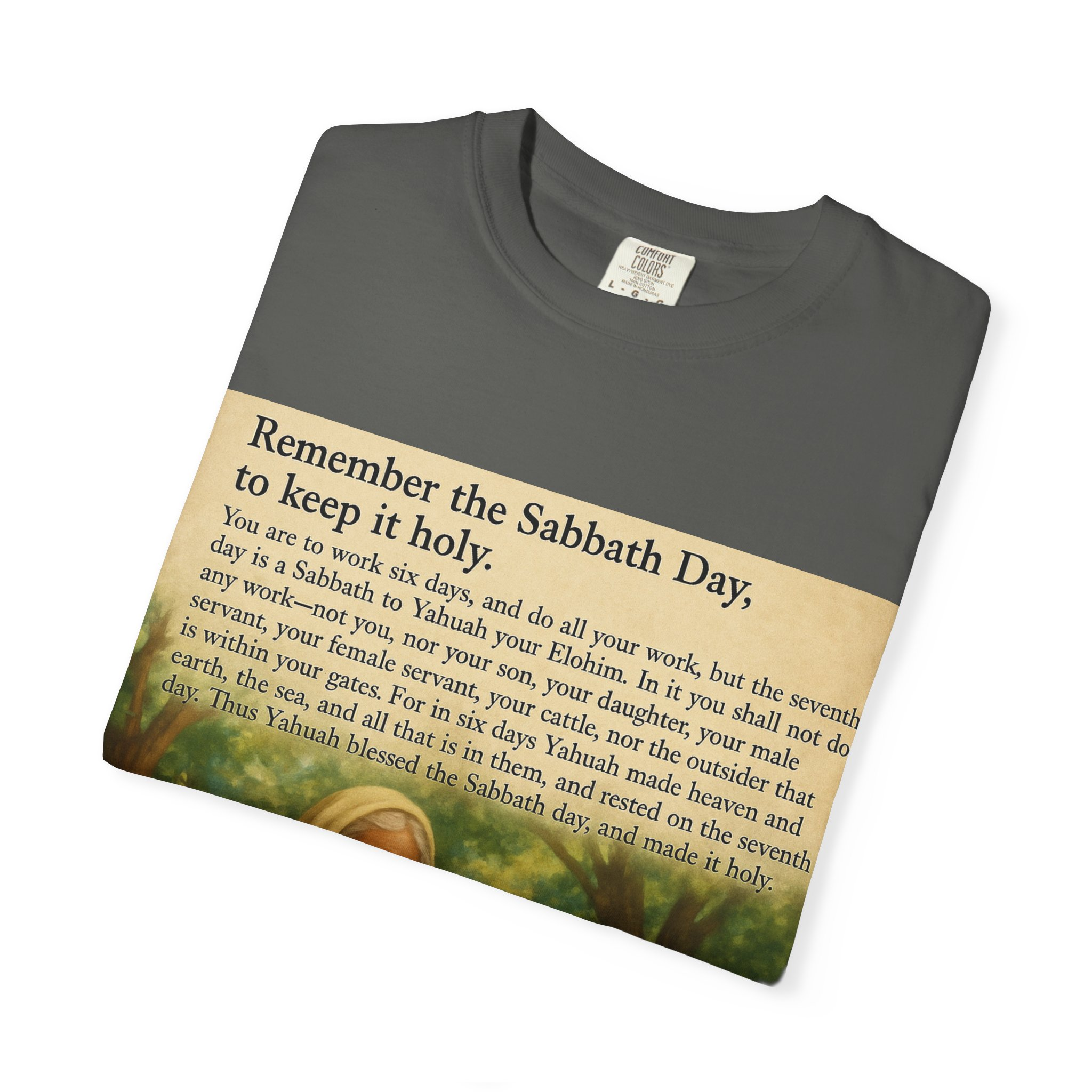 Religious Unisex T-shirt, God and Eve in Garden, Fourth Commandment, Remember the Sabbath Day - Image 39