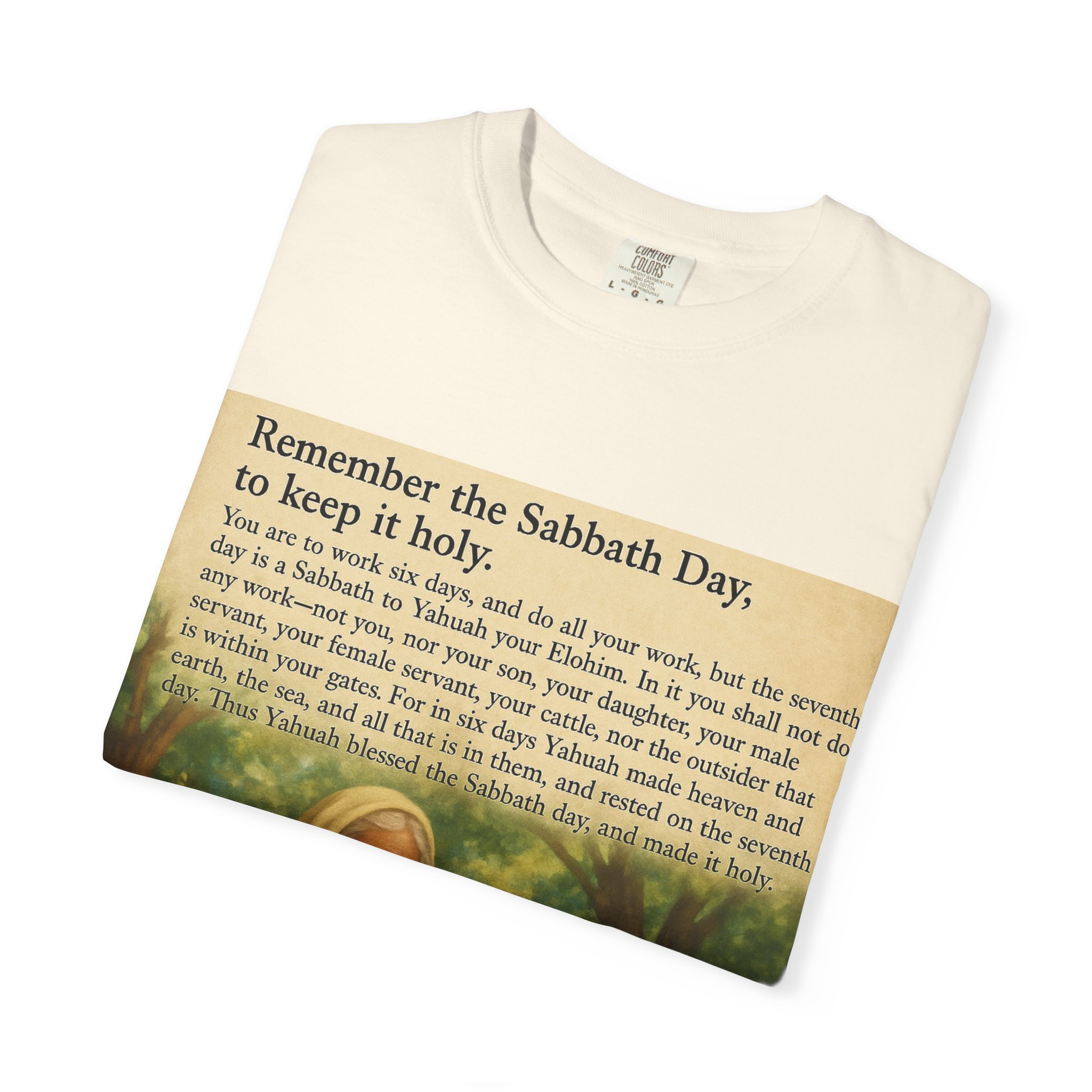 Religious Unisex T-shirt, God and Eve in Garden, Fourth Commandment, Remember the Sabbath Day - Image 23