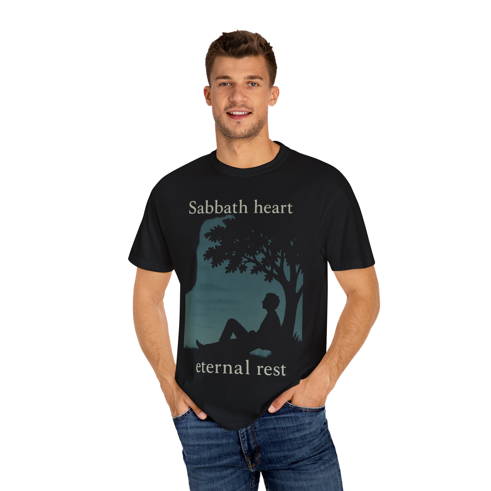 Sabbath Heart, Eternal Rest Peaceful Torah Reflection Sabbath Heart T-Shirt, Unisex, Relaxation Tee, Casual Style Spiritual Celebrations - Image 24
