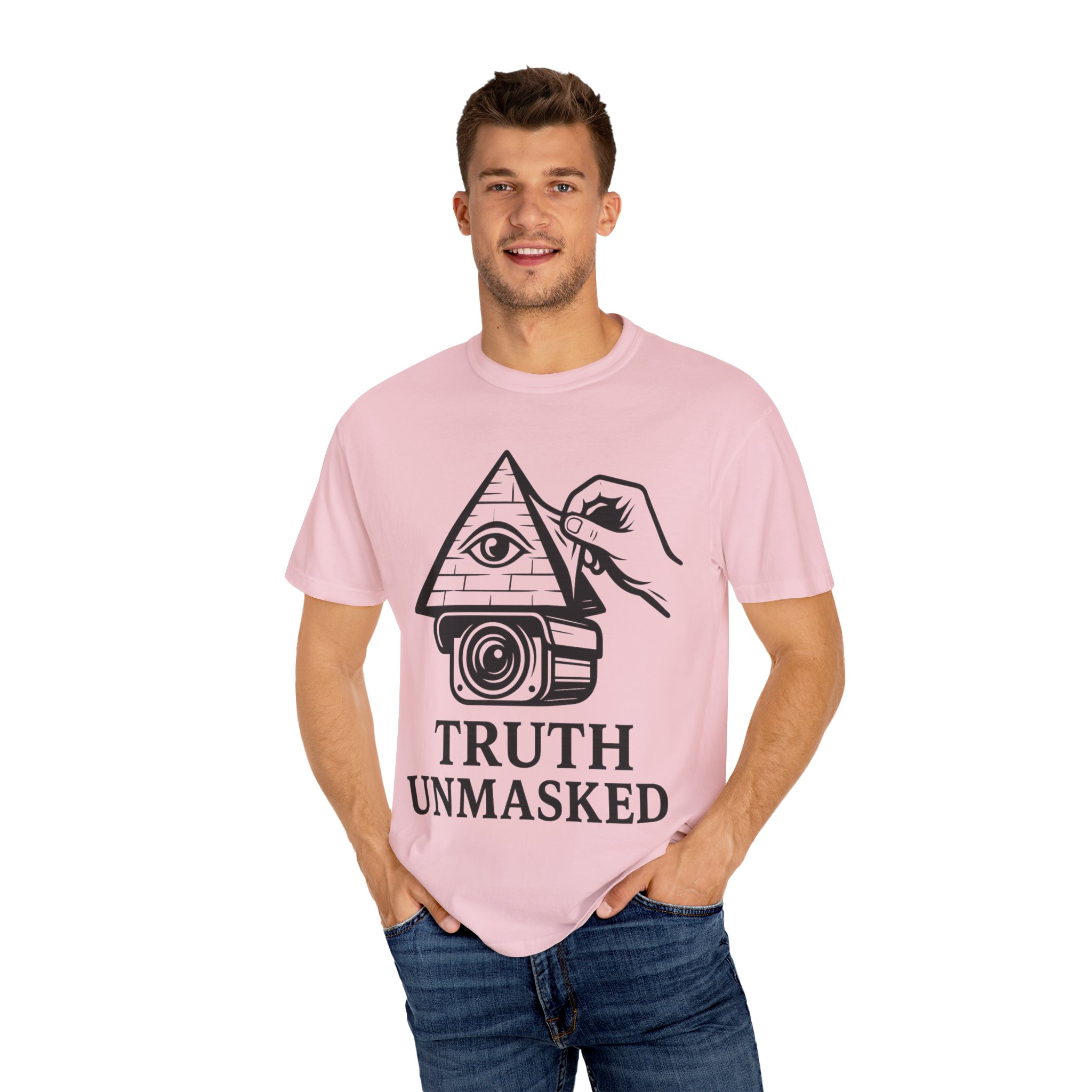 Truth Unmasked Shirt | Pyramid Camera Eye Graphic Tee | Exposing Lies Awareness Conspiracy T-Shirt | Freedom Expression Top - Image 56