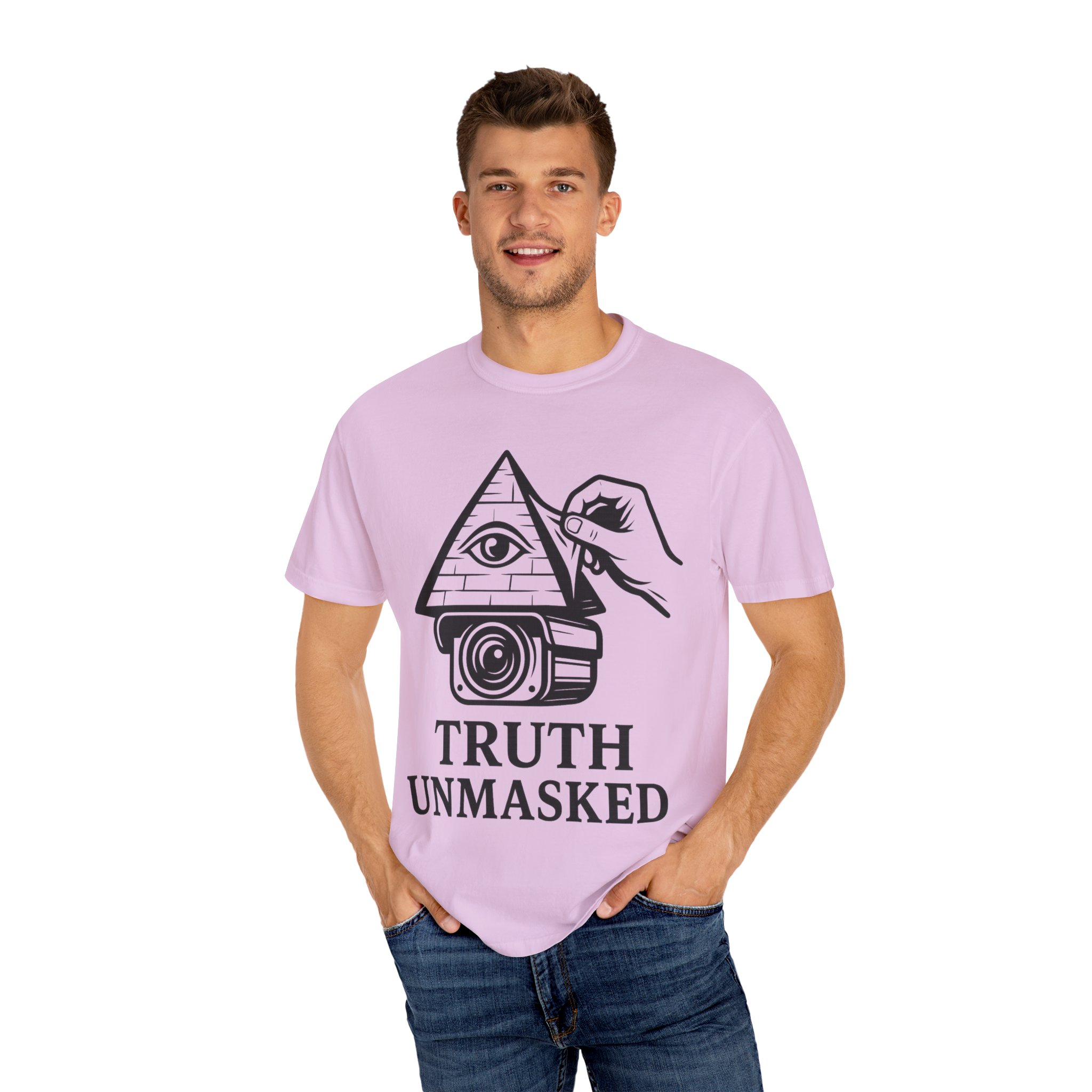 Truth Unmasked Shirt | Pyramid Camera Eye Graphic Tee | Exposing Lies Awareness Conspiracy T-Shirt | Freedom Expression Top - Image 52