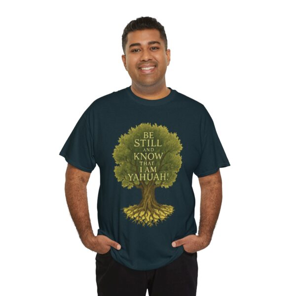 Unisex Tee Shirt, Olive Tree Biblical Hebrew Roots Be Still and Know Yahuah, Psalm 46:10, Spiritual Grounding, Torah Keepers, Faith Apparel,