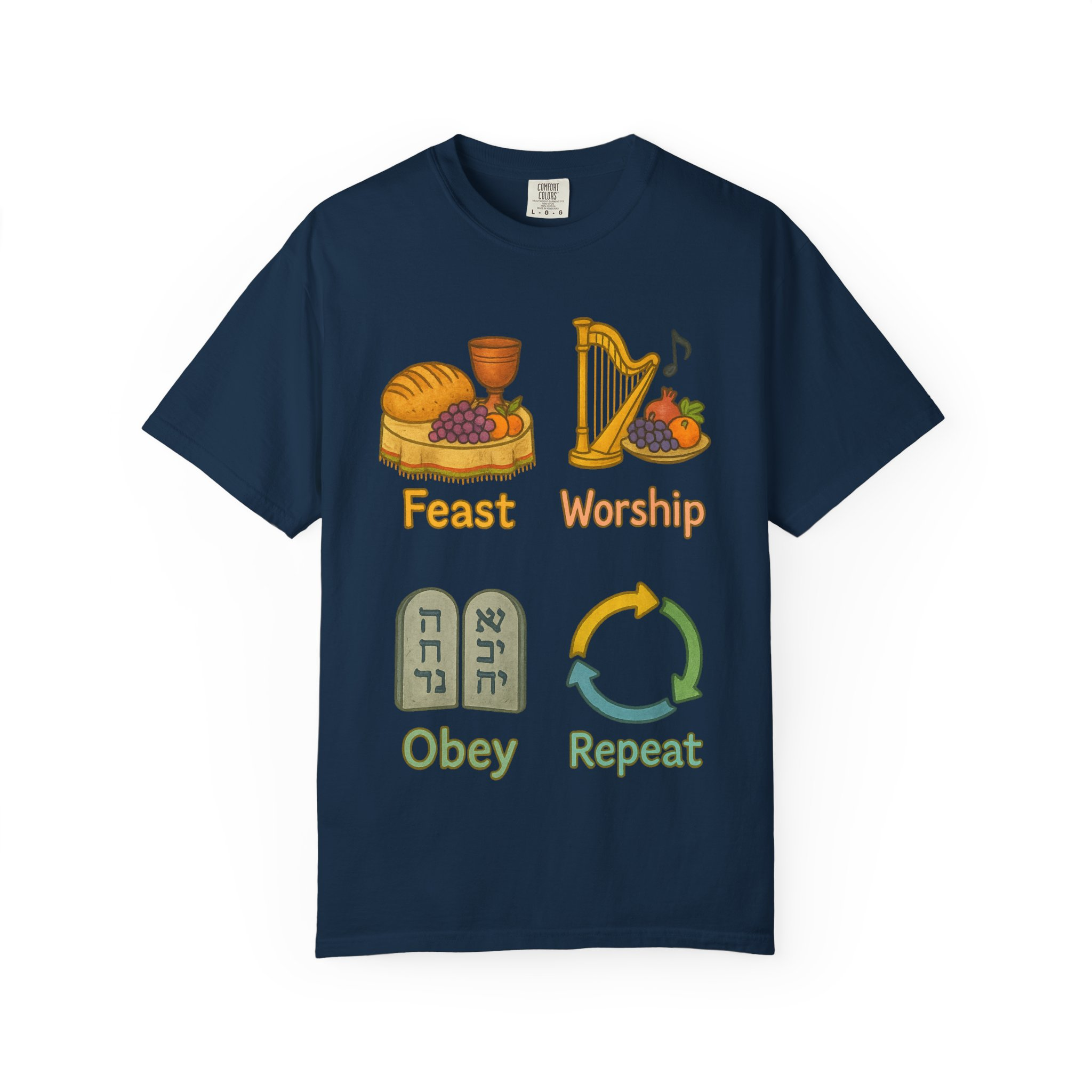 Worshipful T-Shirt, Music Lover Gift, Cup & Harp Tee, Religious Apparel, Christian Shirt - Image 2