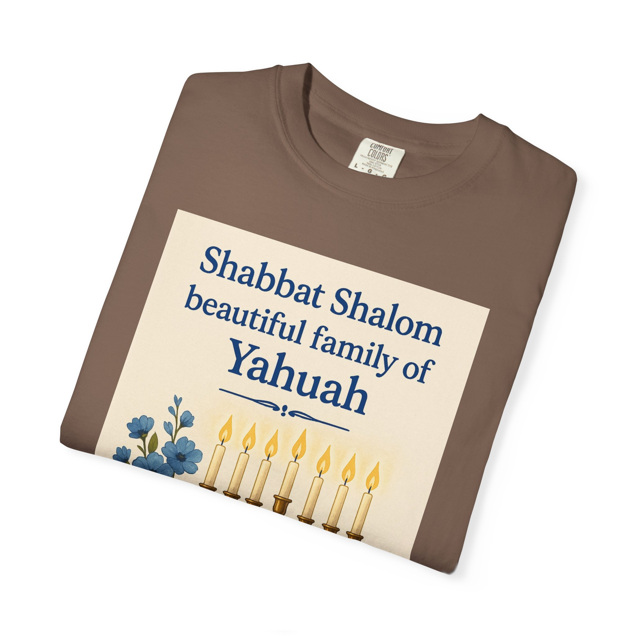 Shabbat Shalom Beautiful Family of Yahuah Tee Unisex Garment-Dyed T-Shirt, Perfect for Family Gatherings & Religious Celebrations - Image 27