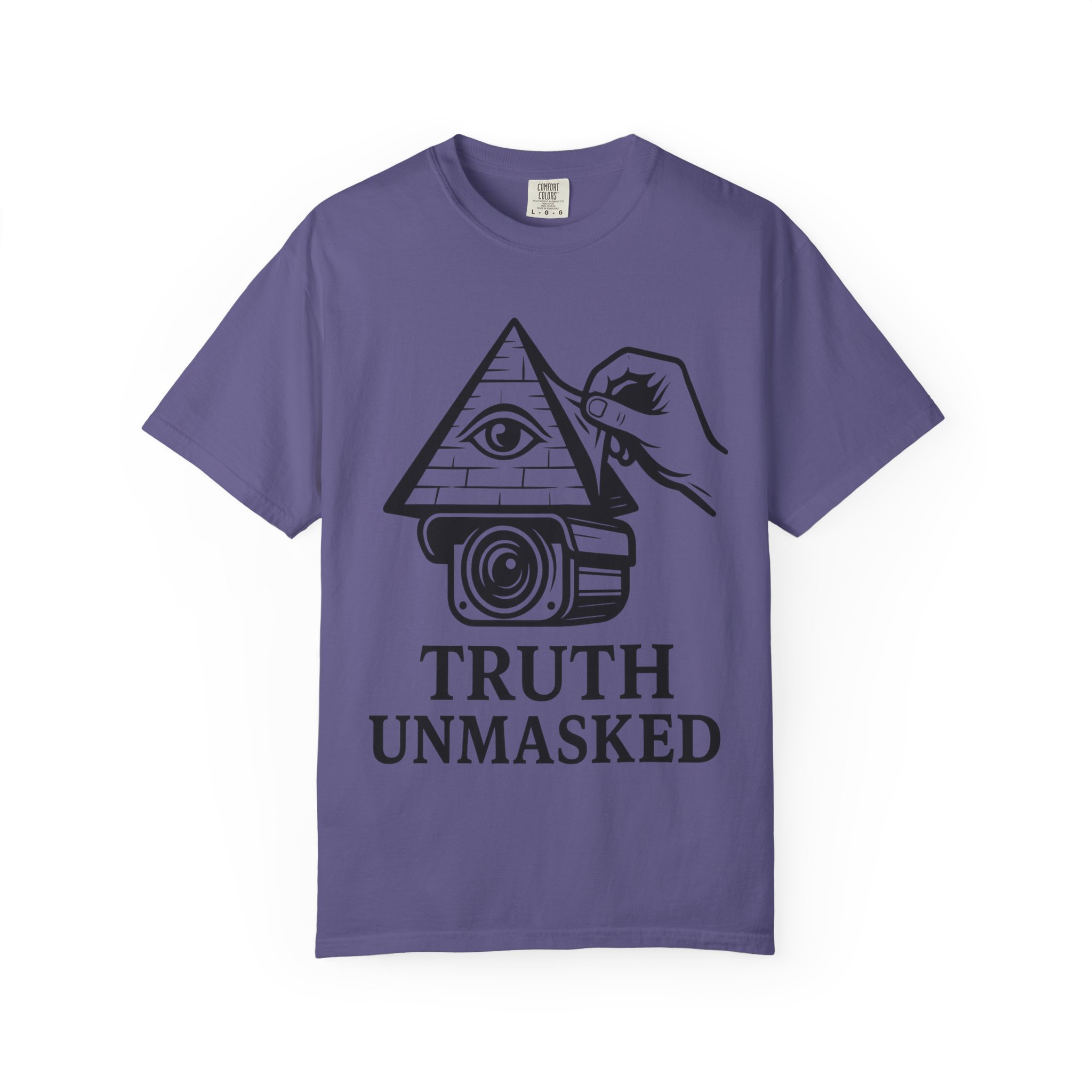 Truth Unmasked Shirt | Pyramid Camera Eye Graphic Tee | Exposing Lies Awareness Conspiracy T-Shirt | Freedom Expression Top - Image 45