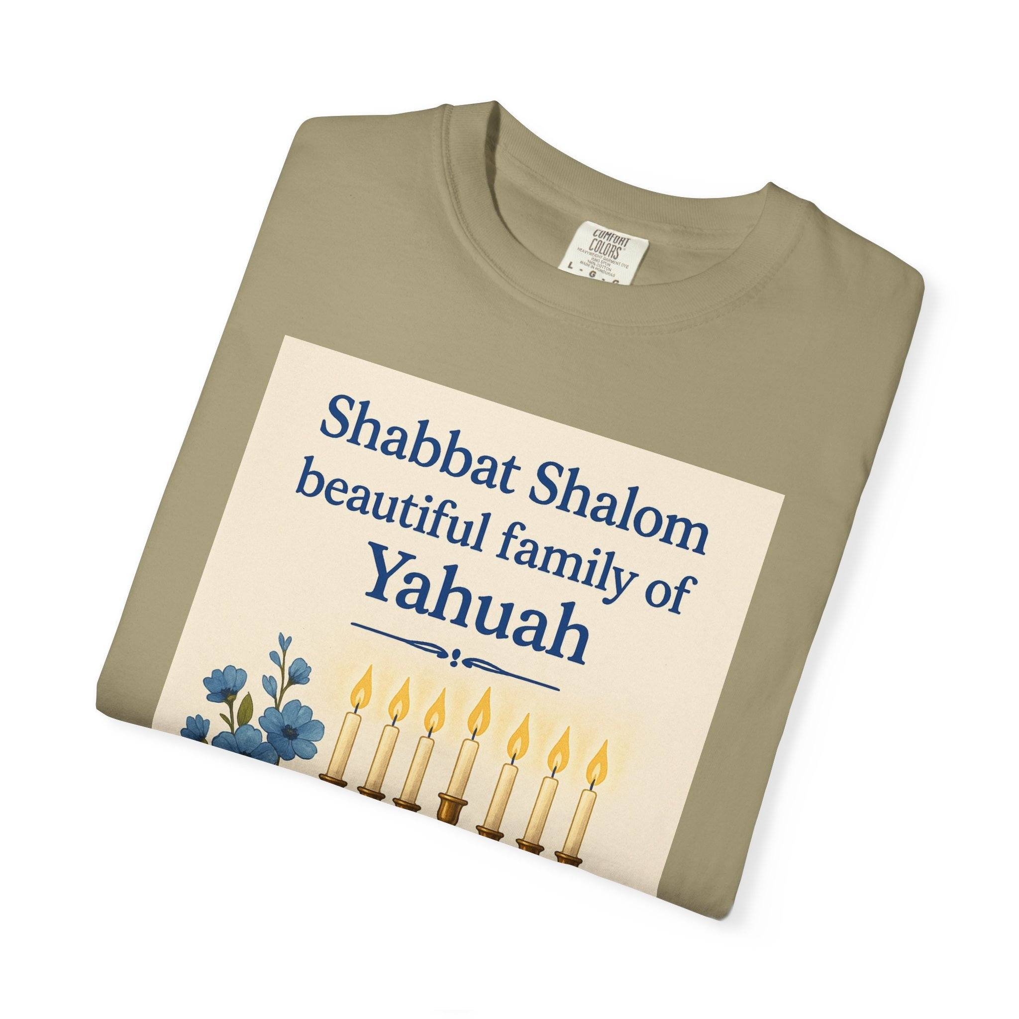 Shabbat Shalom Beautiful Family of Yahuah Tee Unisex Garment-Dyed T-Shirt, Perfect for Family Gatherings & Religious Celebrations - Image 23