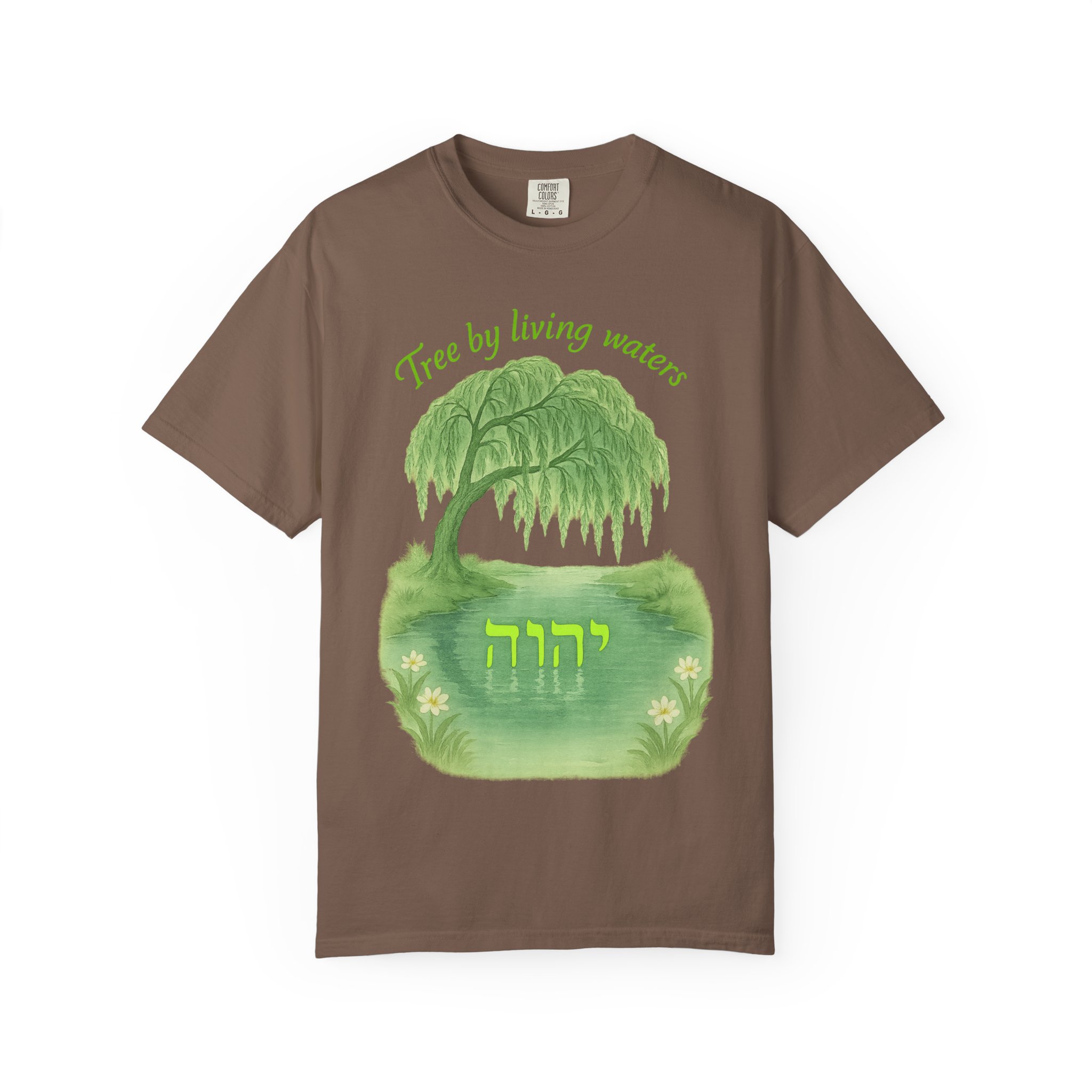 Tree by Living Waters Yahuah Reflected in Stillness, Nature Lover Tee, Spiritual Apparel, Gift for Tree Enthusiasts, Casual Wear, - Image 5