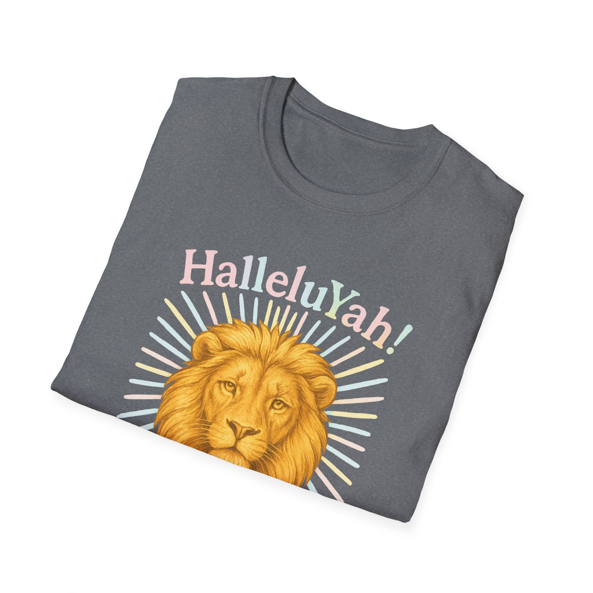 Halleluyah! Lion of Joy Unisex Softstyle T-Shirt, Faith Shirt, Religious Tee, Christian Gift, Spiritual Wear - Image 16