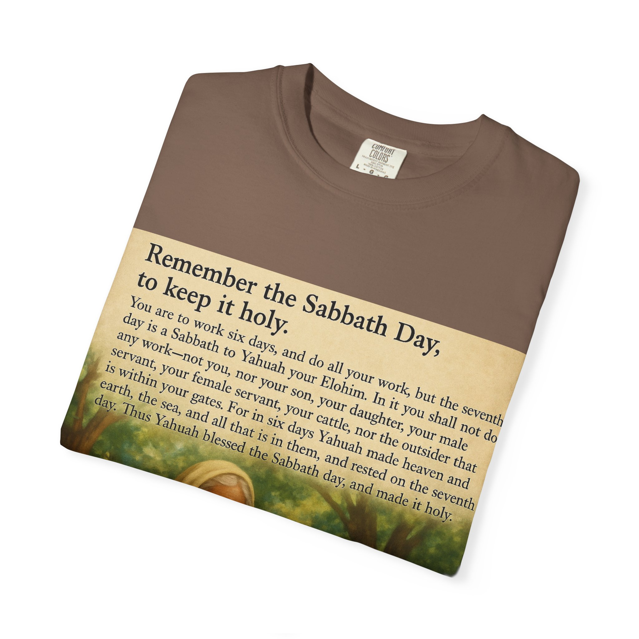 Religious Unisex T-shirt, God and Eve in Garden, Fourth Commandment, Remember the Sabbath Day - Image 35