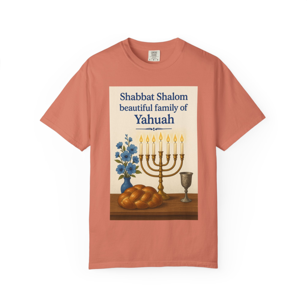 Sabbath Heart Eternal Rest T-shirt with peaceful tree, sitting silhouette, and open book artwork.