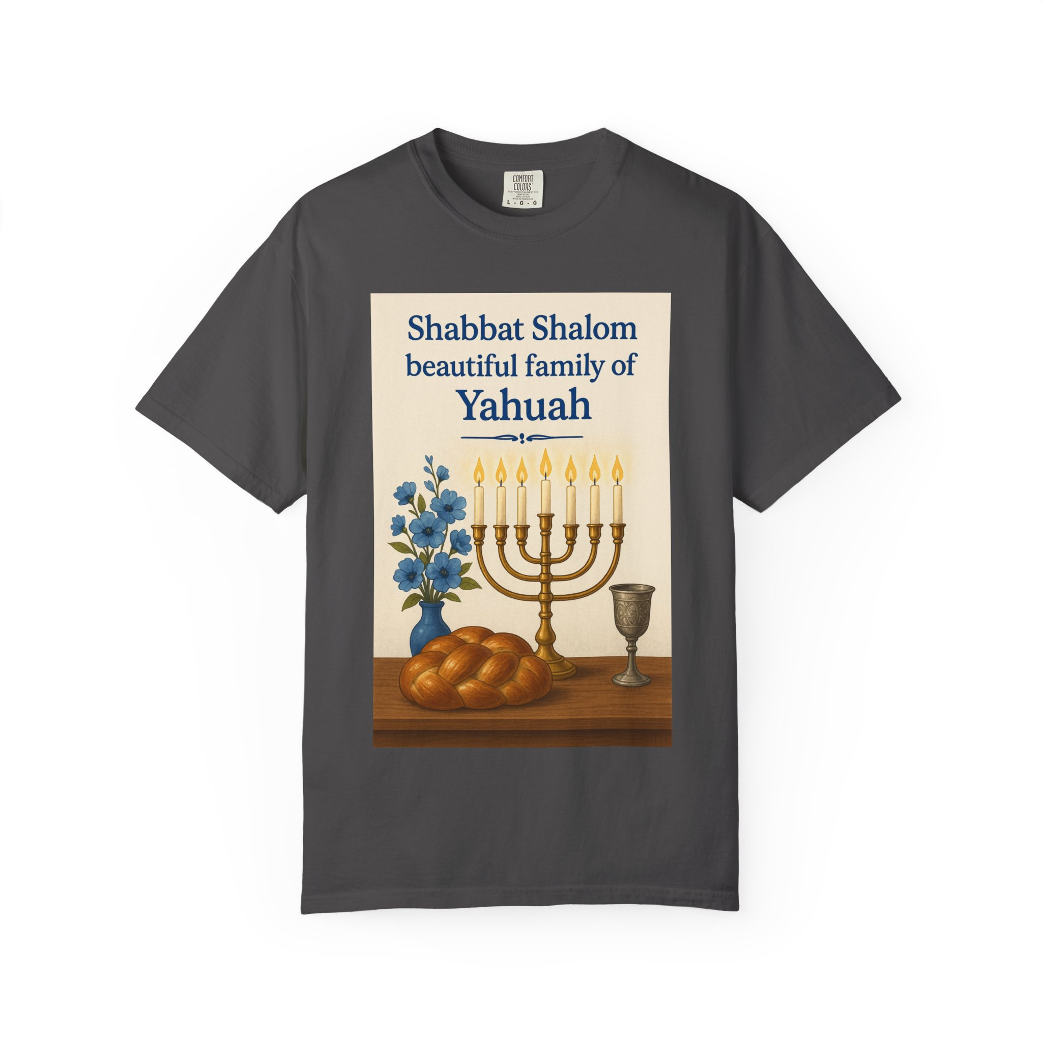 Shabbat Shalom Beautiful Family of Yahuah Tee Unisex Garment-Dyed T-Shirt, Perfect for Family Gatherings & Religious Celebrations - Image 41