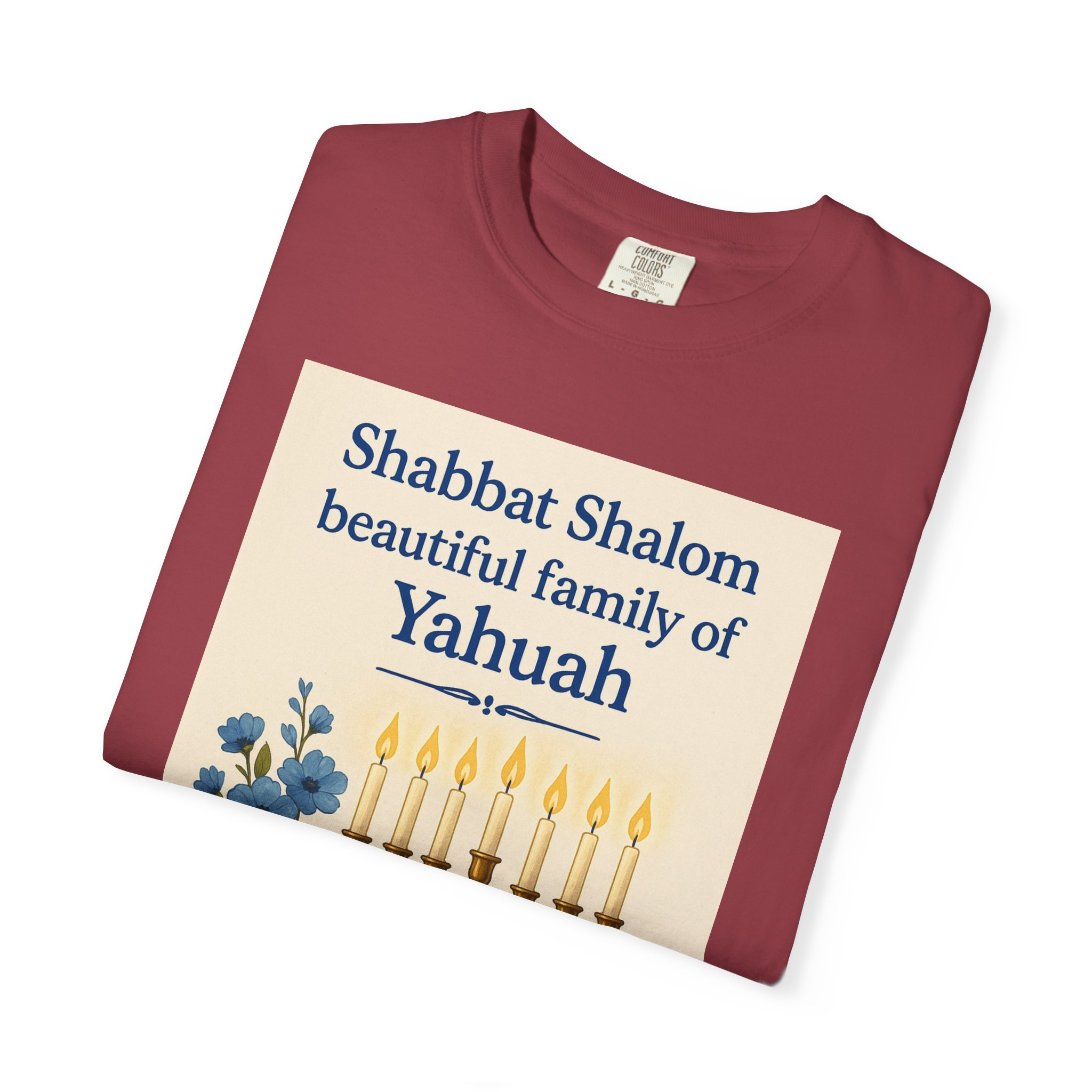 Shabbat Shalom Beautiful Family of Yahuah Tee Unisex Garment-Dyed T-Shirt, Perfect for Family Gatherings & Religious Celebrations - Image 51