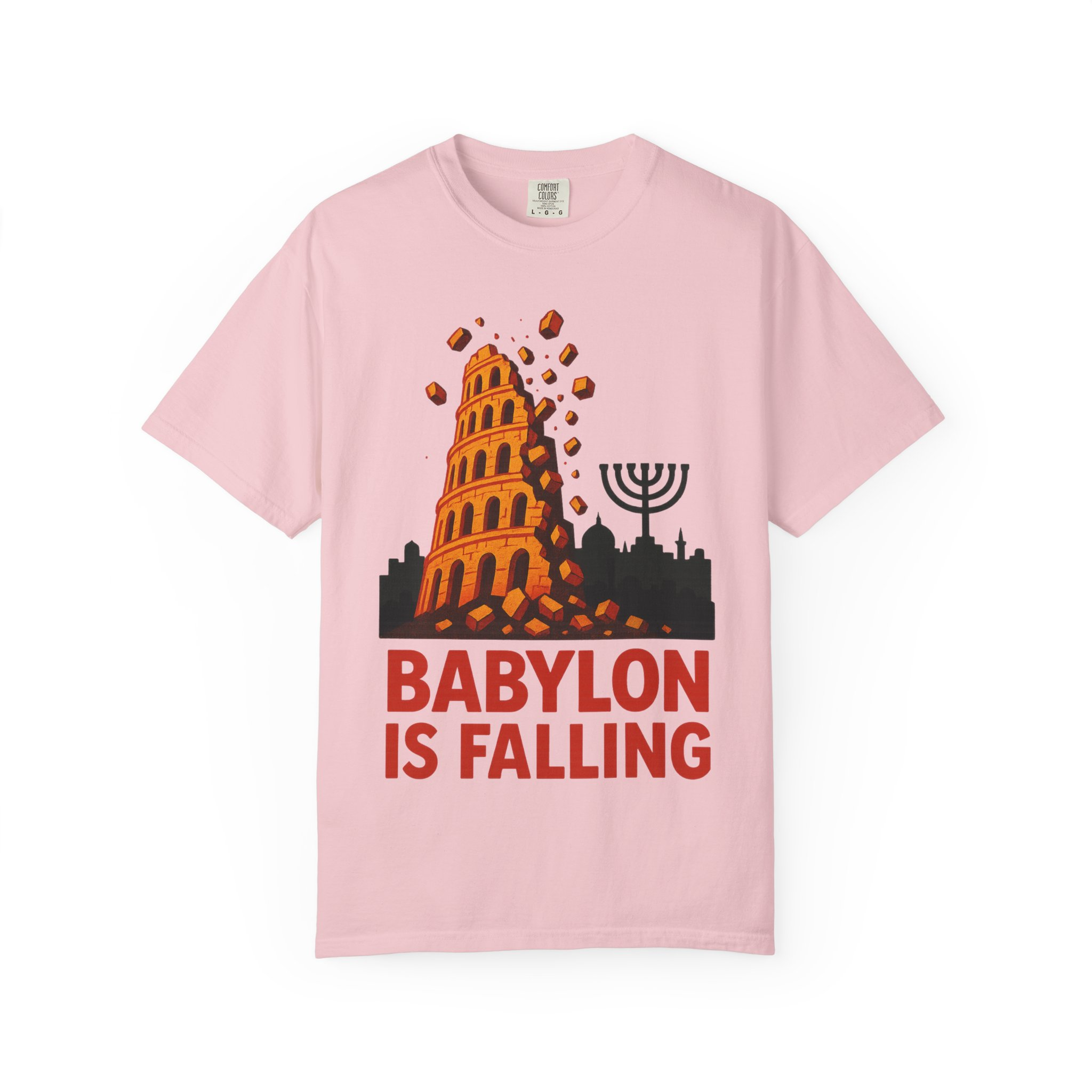 Babylon Is Falling Shirt | Tower of Babel Prophecy Tee | Hebrew Roots Faith T-Shirt | Jerusalem Stands Firm Graphic TopUnisex Garment-Dyed T-shirt - Image 53