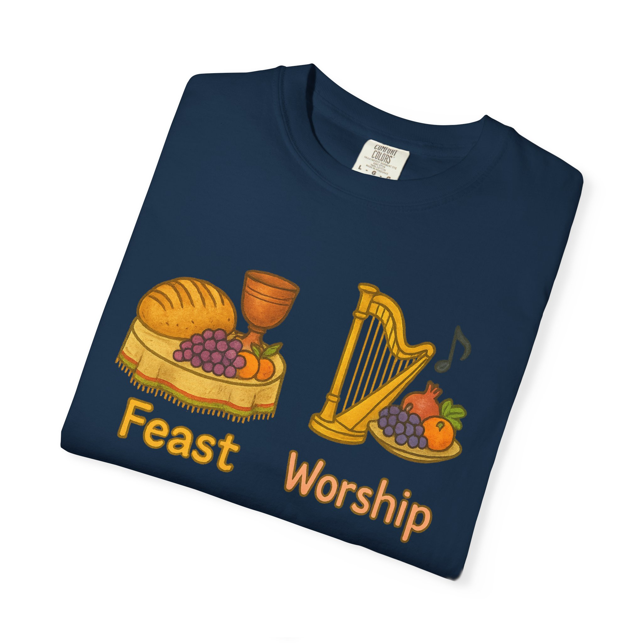Worshipful T-Shirt, Music Lover Gift, Cup & Harp Tee, Religious Apparel, Christian Shirt - Image 4