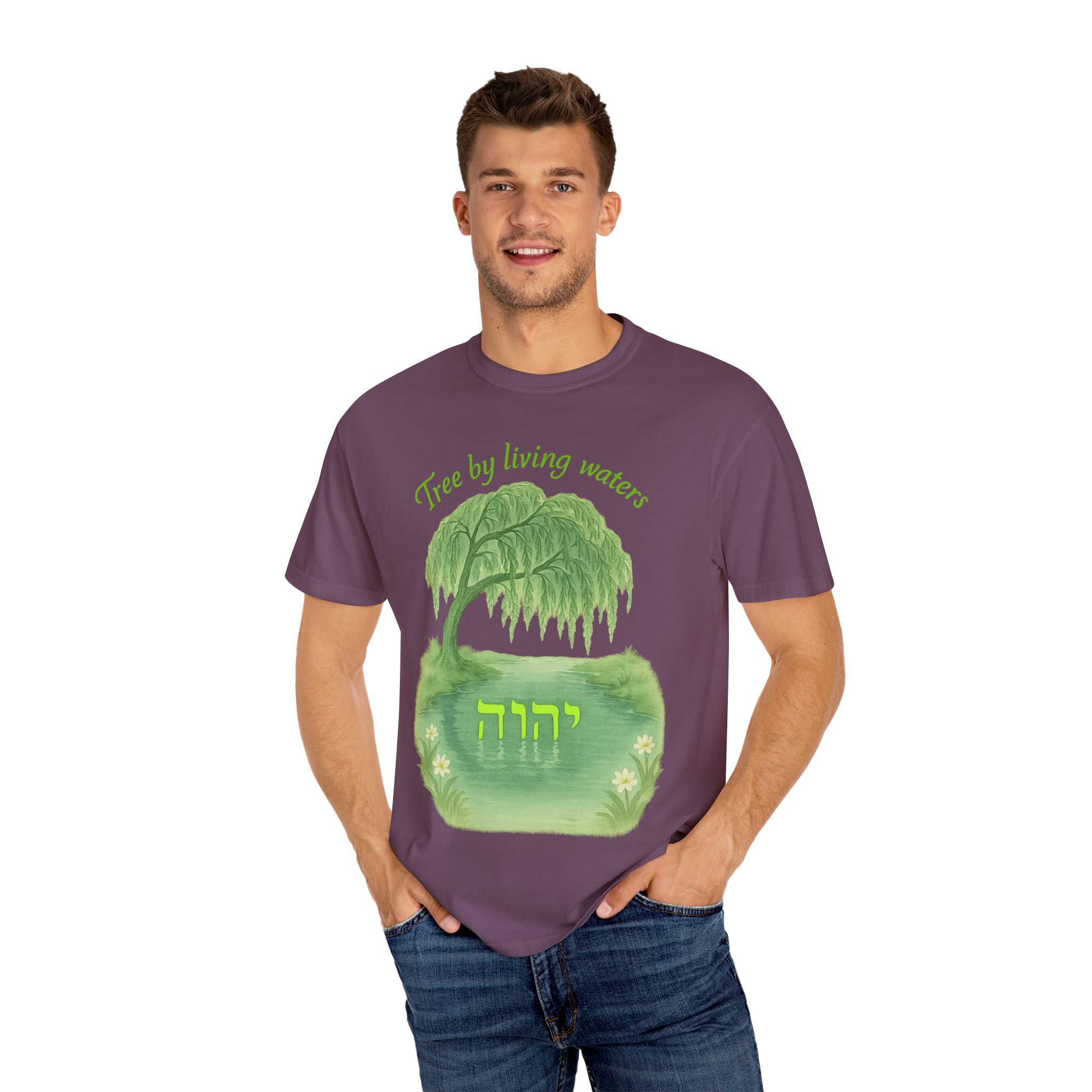 Tree by Living Waters Yahuah Reflected in Stillness, Nature Lover Tee, Spiritual Apparel, Gift for Tree Enthusiasts, Casual Wear, - Image 48