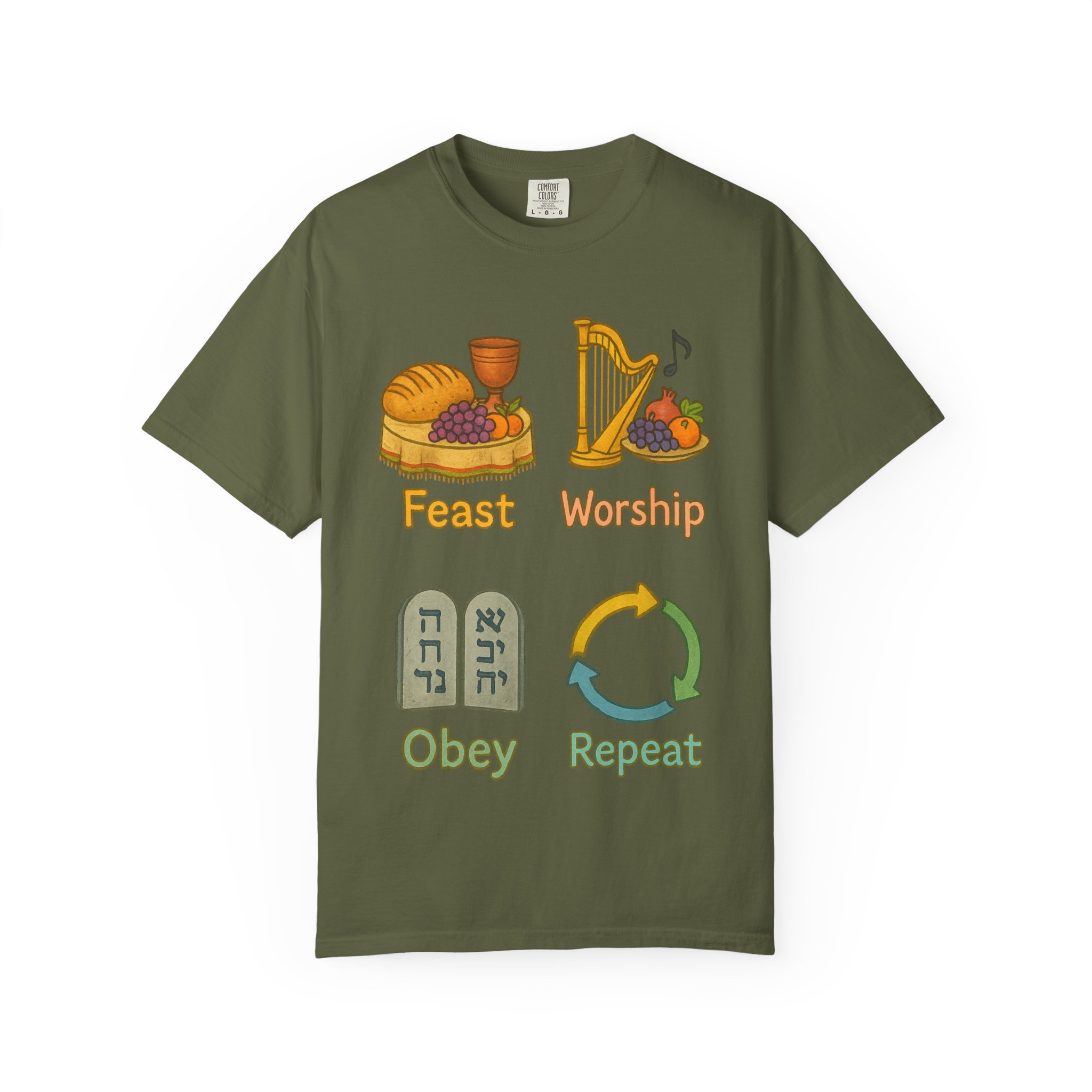 Worshipful T-Shirt, Music Lover Gift, Cup & Harp Tee, Religious Apparel, Christian Shirt - Image 9