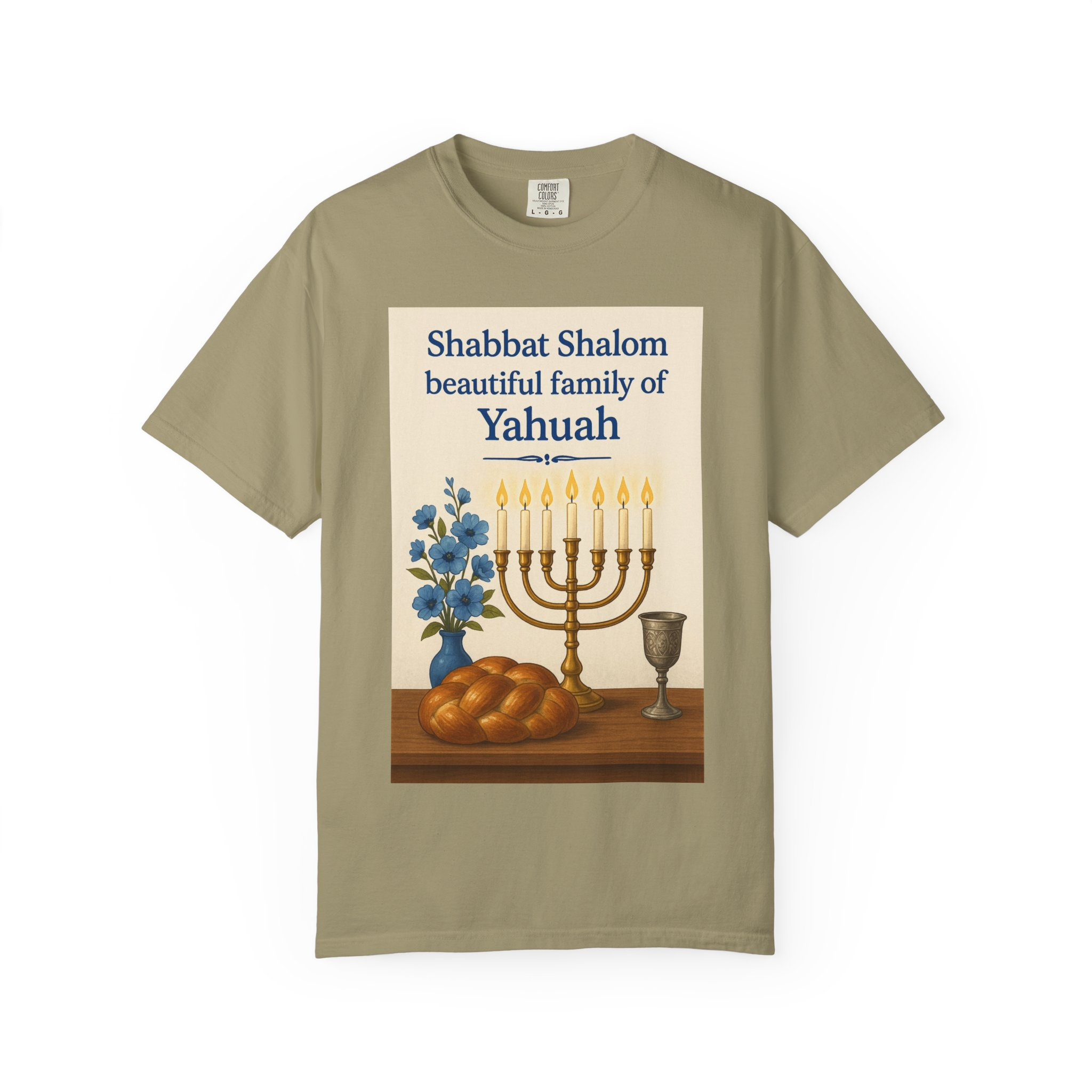 Shabbat Shalom Beautiful Family of Yahuah Tee Unisex Garment-Dyed T-Shirt, Perfect for Family Gatherings & Religious Celebrations - Image 21