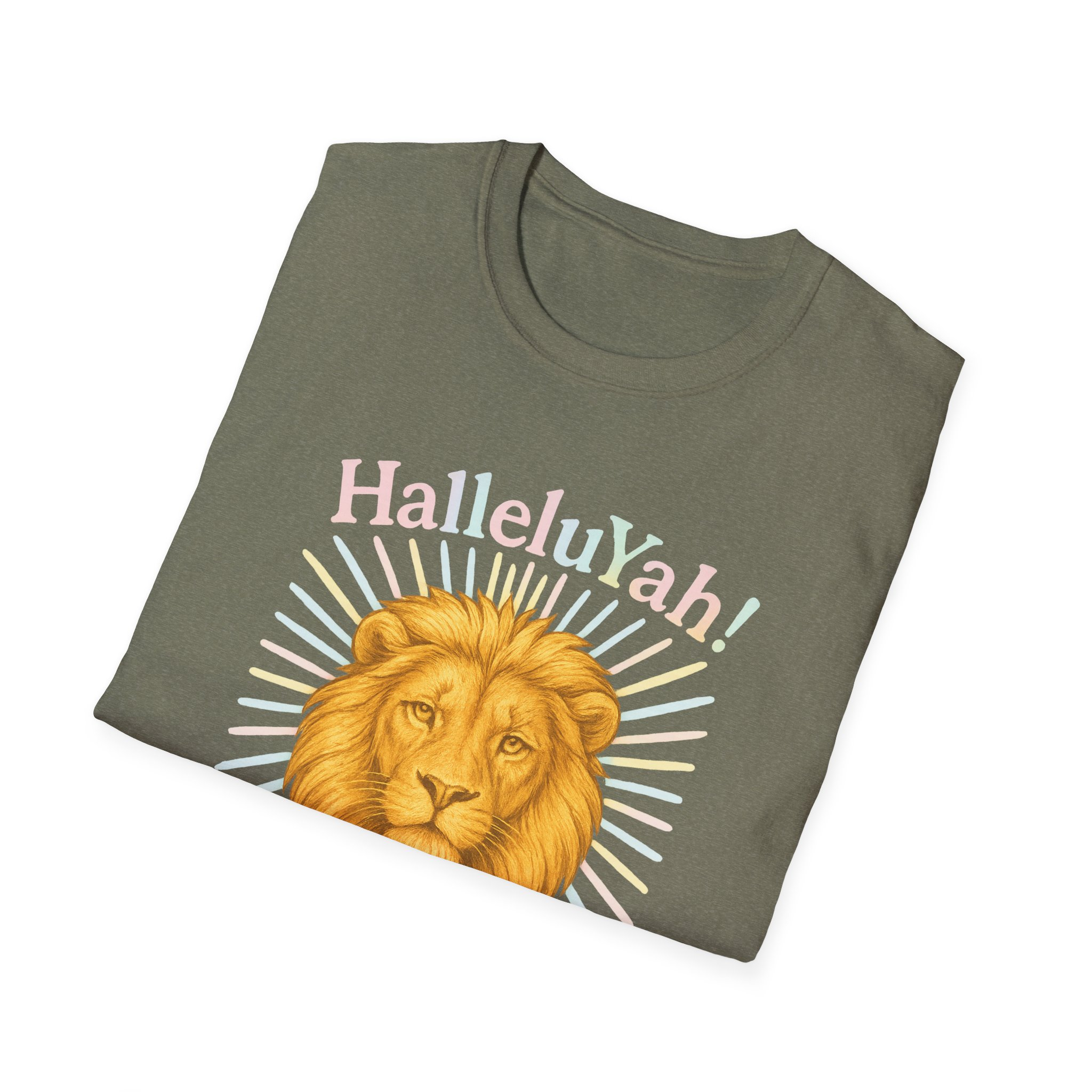 Halleluyah! Lion of Joy Unisex Softstyle T-Shirt, Faith Shirt, Religious Tee, Christian Gift, Spiritual Wear - Image 8