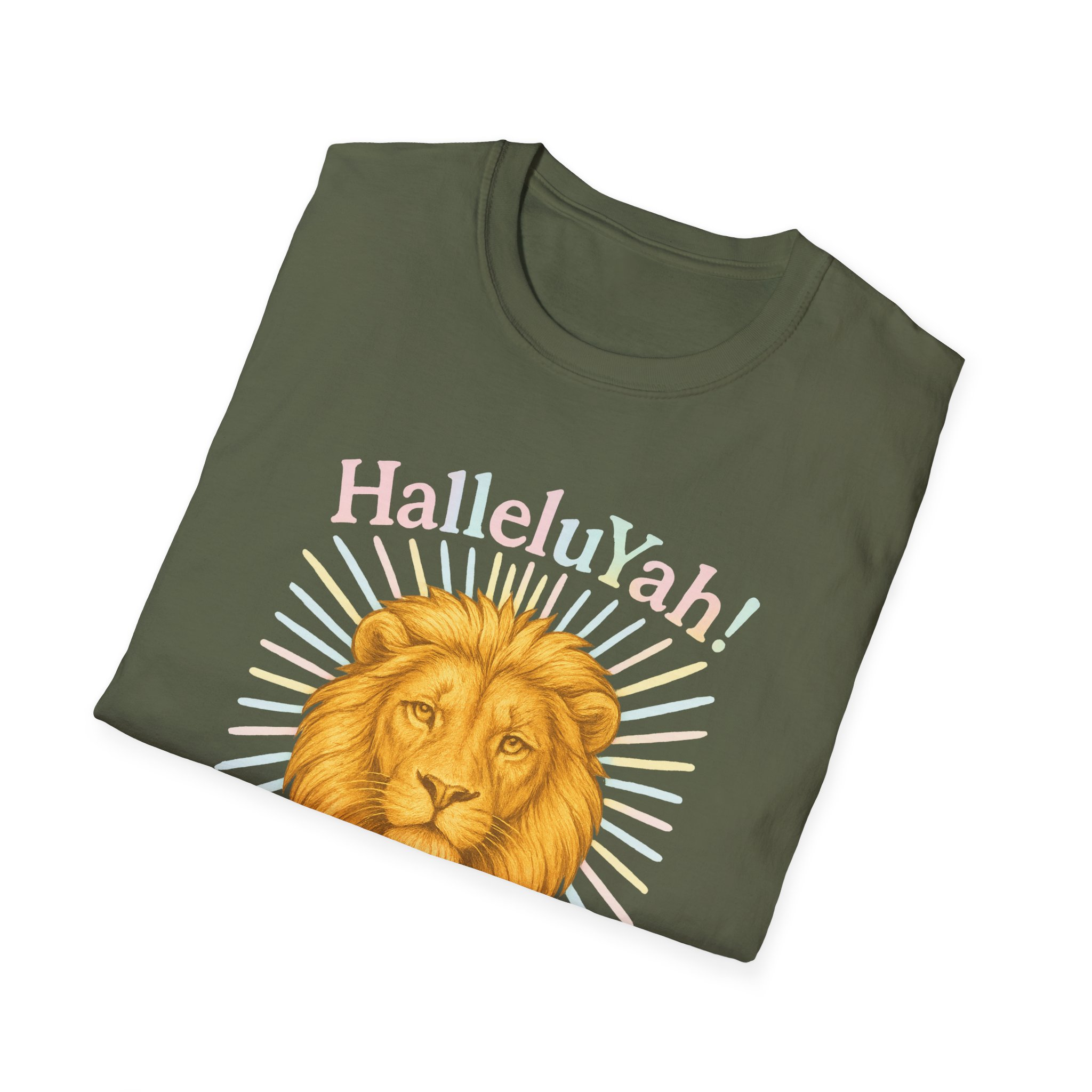 Halleluyah! Lion of Joy Unisex Softstyle T-Shirt, Faith Shirt, Religious Tee, Christian Gift, Spiritual Wear - Image 12