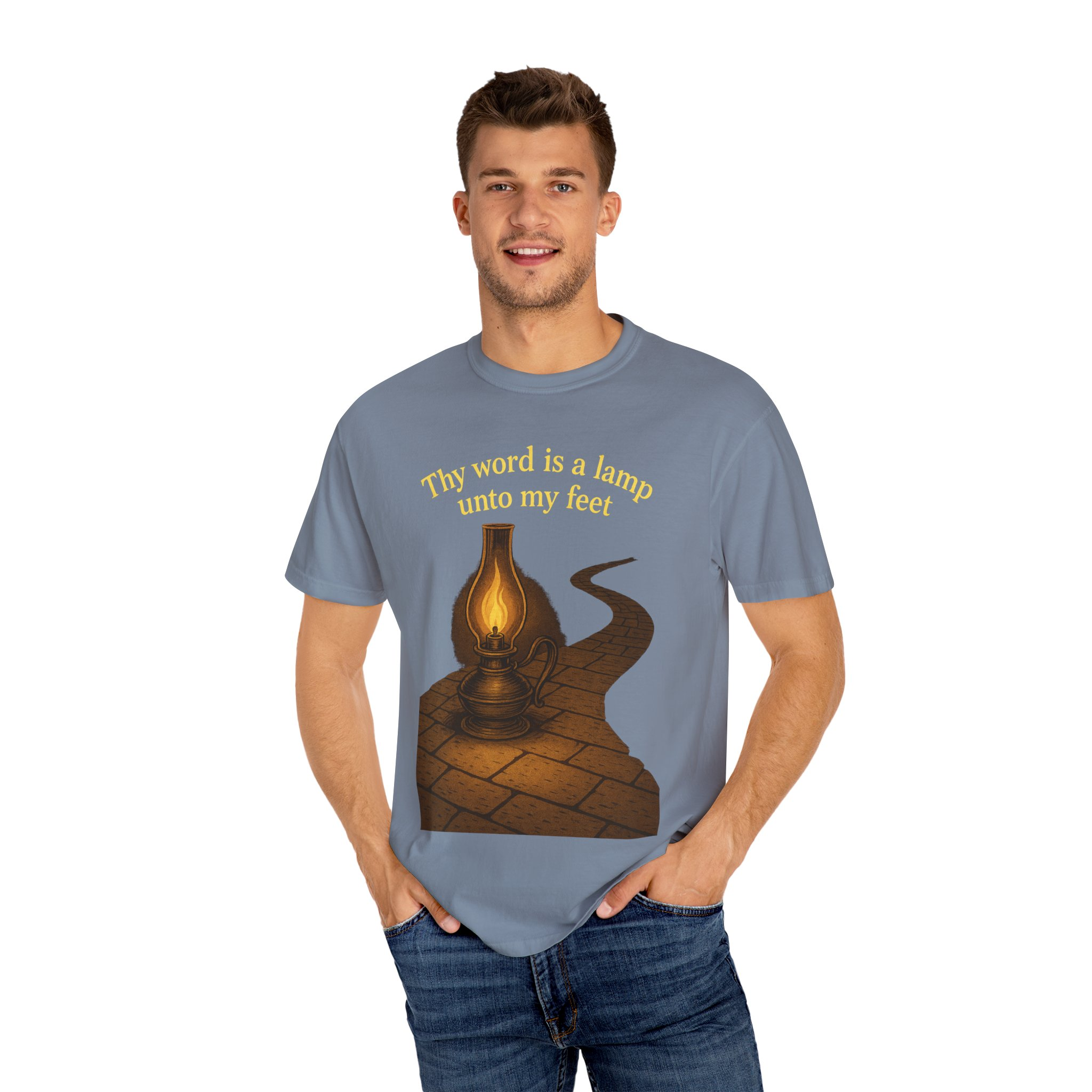 Vintage-Inspired Oil Lamp Unisex Garment-Dyed T-Shirt, Spiritual Tee, Religious Shirt, Biblical Clothing, Christian Apparel - Image 40