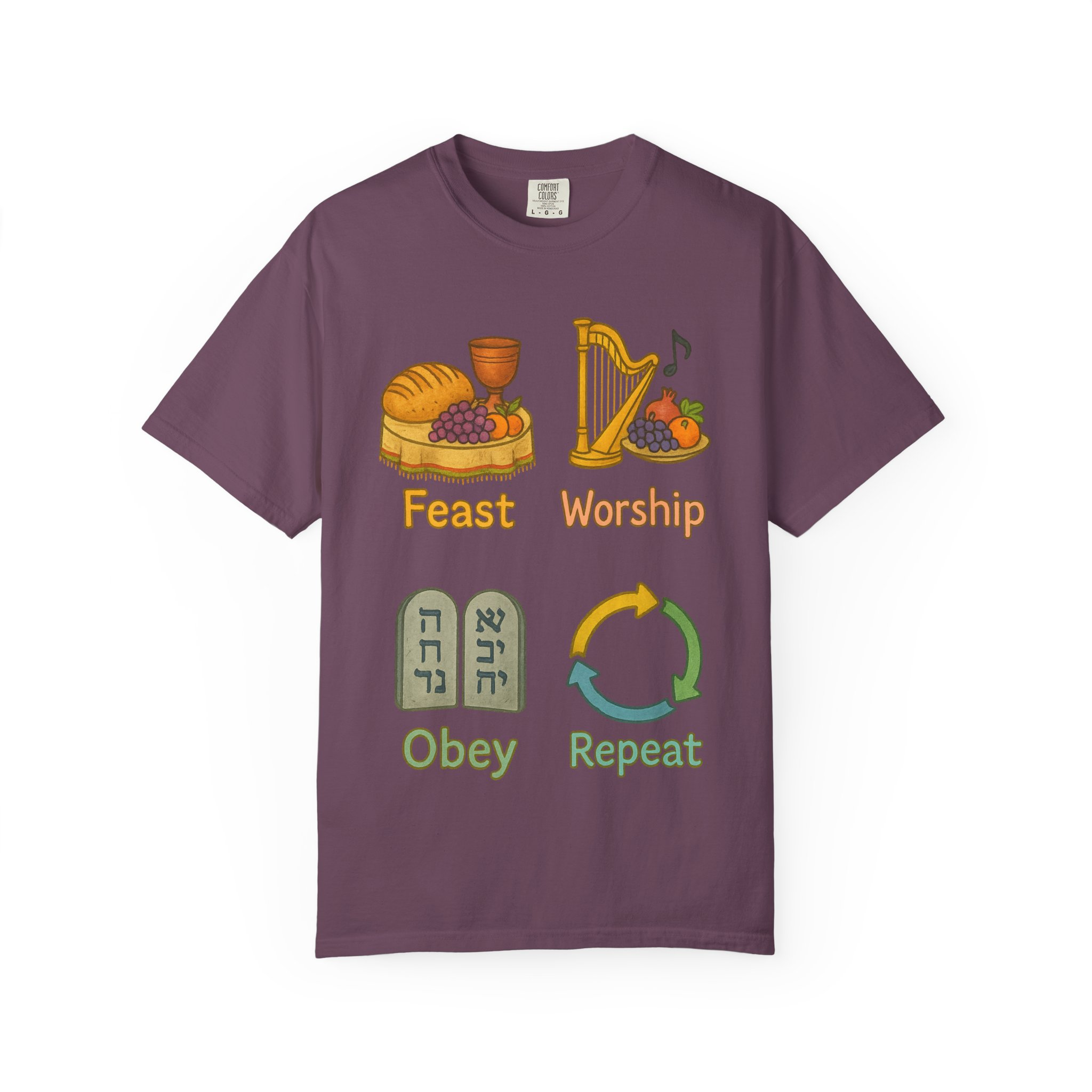 Worshipful T-Shirt, Music Lover Gift, Cup & Harp Tee, Religious Apparel, Christian Shirt - Image 49