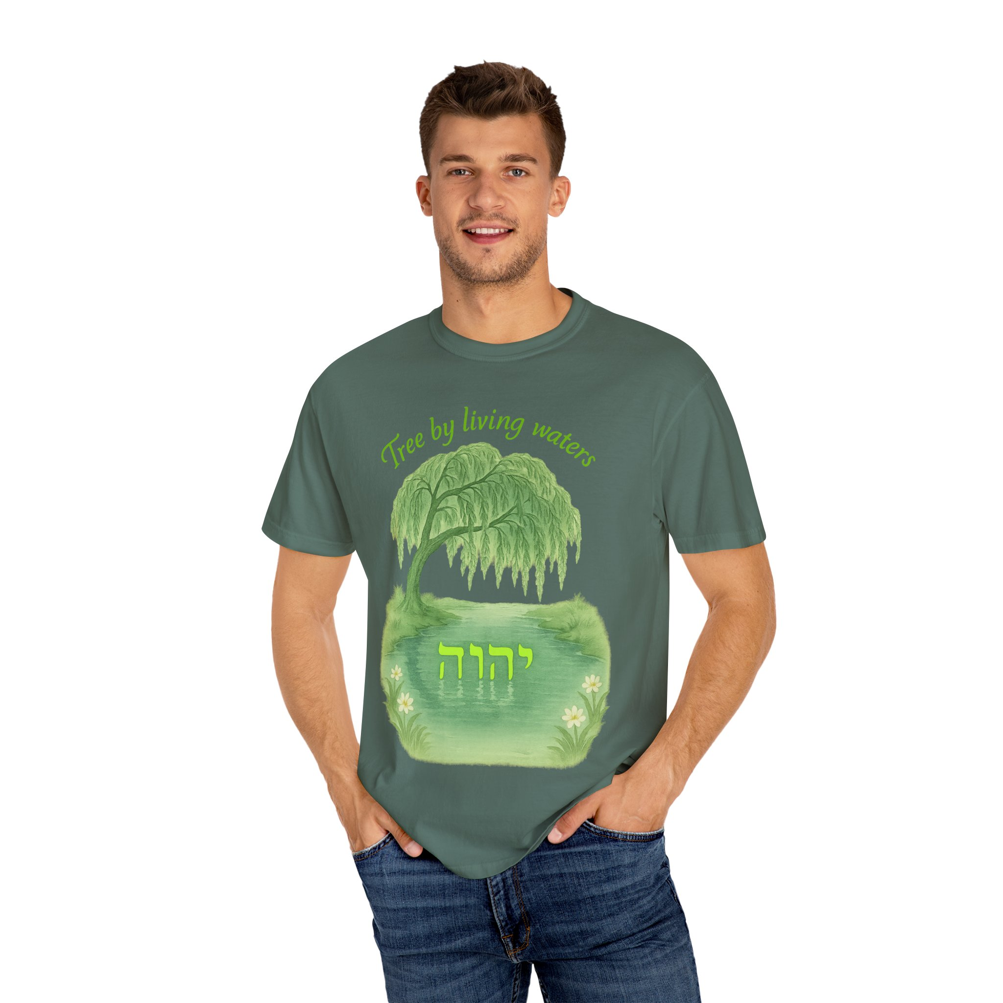 Tree by Living Waters Yahuah Reflected in Stillness, Nature Lover Tee, Spiritual Apparel, Gift for Tree Enthusiasts, Casual Wear, - Image 20