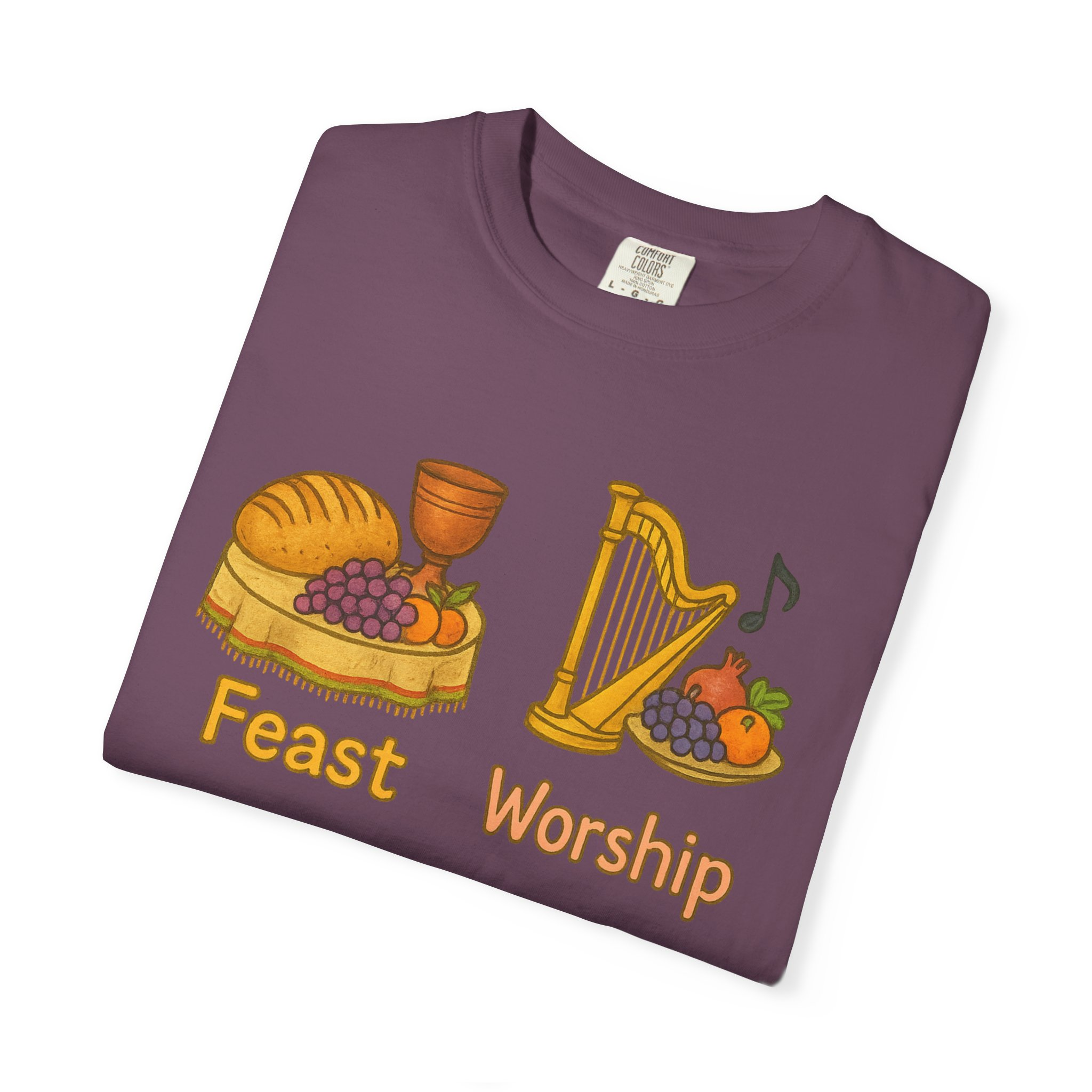 Worshipful T-Shirt, Music Lover Gift, Cup & Harp Tee, Religious Apparel, Christian Shirt - Image 51