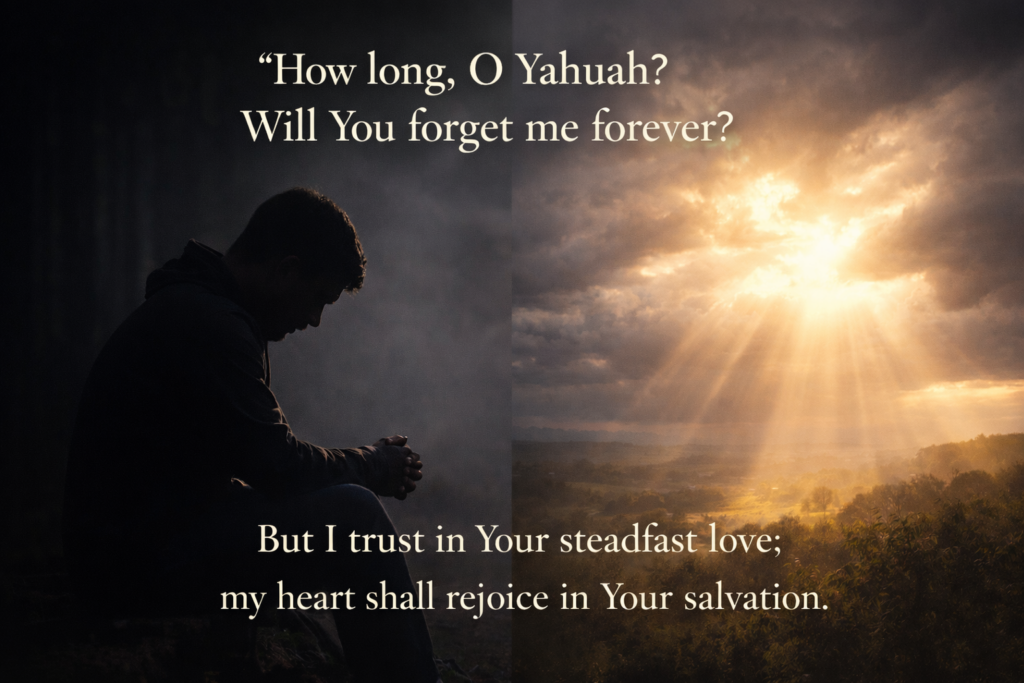 Psalm 13 lament to trust Yahuah light overcoming darkness faith hope endurance salvation