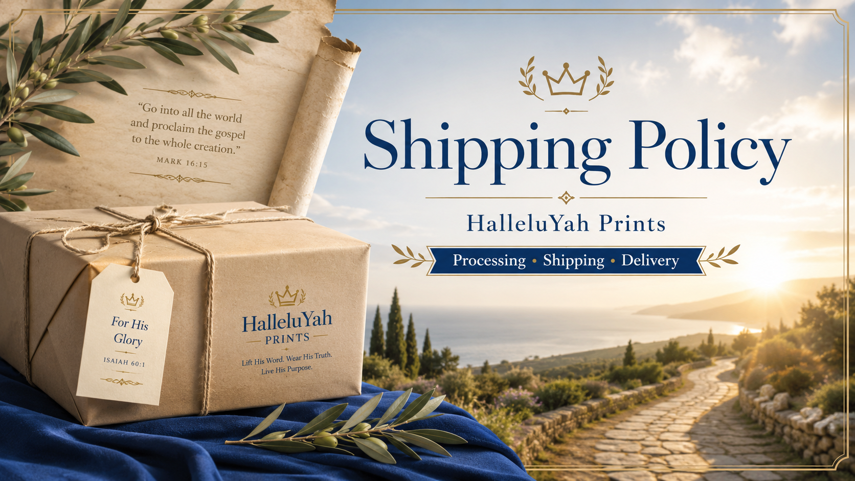 Shipping Policy for HalleluYah Prints 
